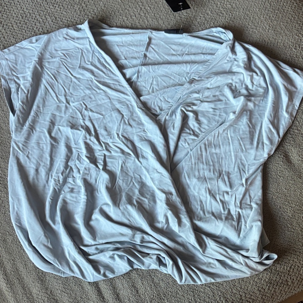 torrid Light Blue Wrap-Front V-Neck Top